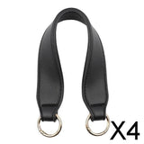 Maxbell 4xPU Leather Bag Strap Replacement Detachable Tote Handbag Handle Belt Black