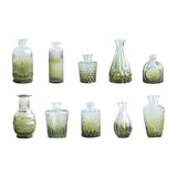 Maxbell 10Pcs Glass Bud Vases Cute Mini Flower Vases for Farmhouse Bookshelf Cabinet Green