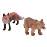 Maxbell Realistic Red Lowrie + Little Brown Bear Wildlife Animal Model Kids Toy
