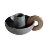 Maxbell Ceramic Candle Holder Ornament Candlestick Holder for TV Stand Party green grey
