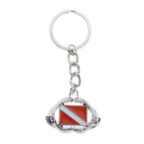 Maxbell Maxbell Zinc Alloy Diving Flag Key Chain Holder Keyring Keychain Charm Shark Teeth