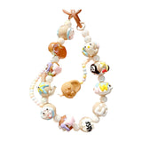 Maxbell Beaded Keychain Charm Beads Women Hanging Ornament Key Chain Engagement Gift Brown