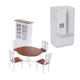 Maxbell 1/12 Dollhouse Miniature Room Furniture Table Chair Cupboard Set & Fridge