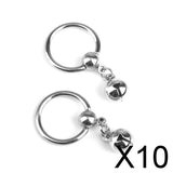 Maxbell 10x1 Pair 14G Stainless Steel Bell Charm Pendant Nipple Ring Body Piercing