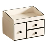 Maxbell Cosmetic Organiser with 3 Drawers PU Leather for Holiday Gift Compact Design With Movable Tray