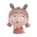 Maxbell Girl Face Flower Pot Gift Cute Resin Planter for Bookshelf Living Room Style C