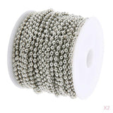 Maxbell 20 Yard/ 2 Roll Stainless Steel Ball Bead Chain for DIY Jewelry 1.5mm Silver