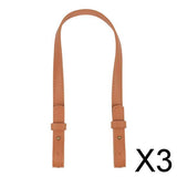Maxbell 3xPU Leather Purse Handles DIY Shoulder Bag Replacement Straps Bag Belt Brown