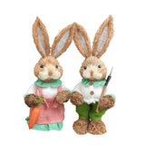 Maxbell 2x Rabbit Sculptures Easter Gifts Bunny Figurines for Indoors Room Bookshelf Style D