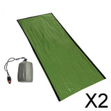 Maxbell 2xOutdoor Camping Thermal Sleeping Bag Emergency Survival Blanket Green + Bag