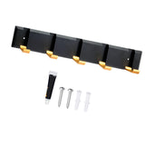 Maxbell Wall Mounted Coat Rack Key Holder Long 5 Hooks for Mudroom Entryway Bathroom Black