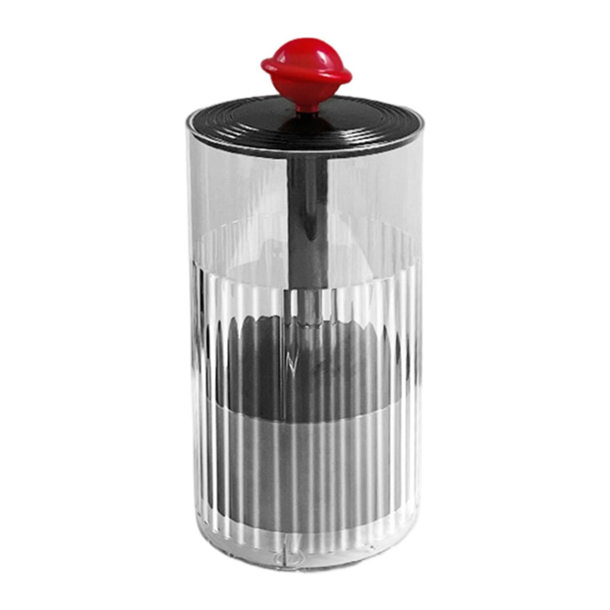 Maxbell Makeup Brush Holder Automatic Lifting Transparent for Countertop Office Dorm Red and Black