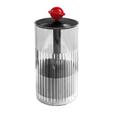 Maxbell Makeup Brush Holder Automatic Lifting Transparent for Countertop Office Dorm Red and Black