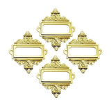 File Drawer Cabinet Card Tag Label Holder Metal Frame Golden