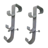 Maxbell Pool Pole Hanger Triple Hooks Brush Hanger for Vacuum Hoses Poles Leaf Rakes 2 PC grey