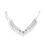 Maxbell Forehead Headpiece Elegant Delicate Headdress for Halloween Prom Anniversary White