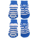 Maxbell Maxbell Striped Pet Dog Doggie Socks Paws Covers w/ Non-slip Bottom -Size L