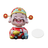 Maxbell Resin Cai Shen Statue 2024 Chinese New Year Decor for Bedroom Bookshelf Ingots