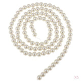 Maxbell 5 Package New DIY Glass Loose Round Imitation Pearl Beads Strand Off white