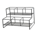 Maxbell Coffee Syrup Rack Display for dressing Shelf Black Easily Install Organizer Double Tier 6 Grids