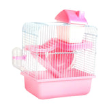 Maxbell 2 Tier Hamster Cage Portable Small Animal Cage for Hedgehog Rats Guinea Pigs Pink