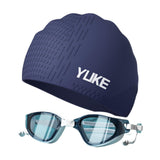 Maxbell Swim Goggles & Swim Cap Set Eyewear Comfortable Lightweight Swimming Goggles Dark Blue