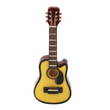 Maxbell 2pcs Vintage Dollhouse Miniature Wooden Classical Guitar Instrument 1/12 Scale