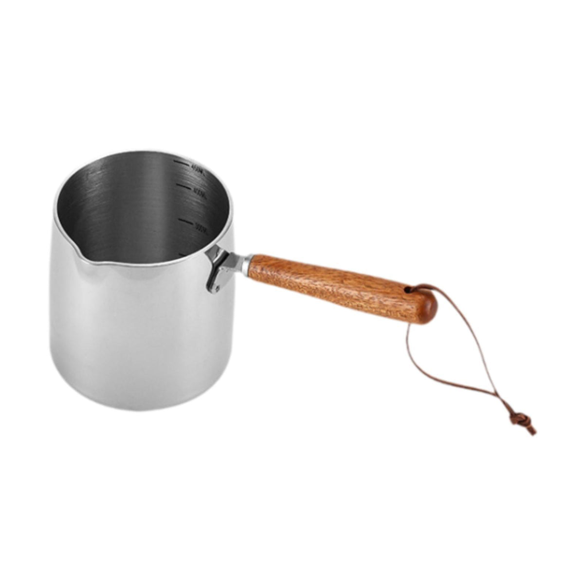 Maxbell Hot Oil Pan 450ml Practical Skillet Pot for All Stovetops Camping Restaurant wood handle