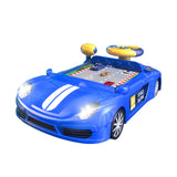Maxbell Electric Simulation Steering Wheel Toy Simulation Driving for Teens Children Blue