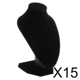 Maxbell 15x Velvet Necklace Bust Display Stands Pendant Chain Jewelry Racks