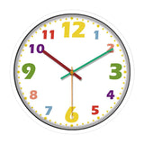 Maxbell Maxbell Kids Silent Clock Time Teacher Wall Clock Colorful Numbers White Frame