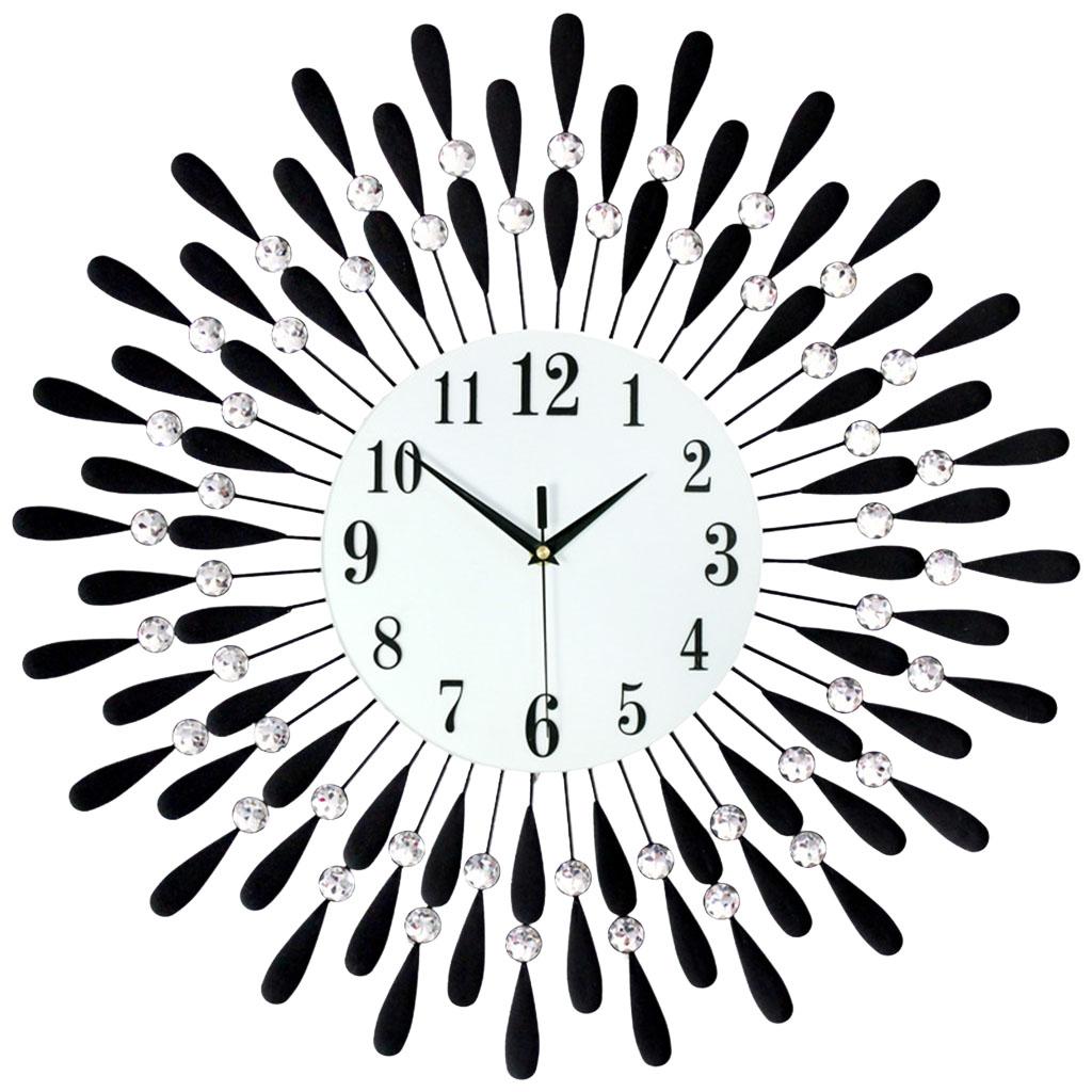 Maxbell Maxbell Wall Clock Modern Silent Wall Sticker Clock for Living Room Home black