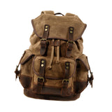 Maxbell Canvas Backpack Outdoor Portable Casual Daypack for Fishing Trekking Camping Khaki