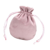 Maxbell Drawstring Bag Velvet Gift Bag Rings Jewelry Pouch Light Pink 7.5x9.5cm