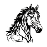 Maxbell 2x Horse Head Metal Art Artistic Gifts Wall Hanging for Bedroom Outdoor Barn 30cmx28.3cm