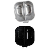 Maxbell 2pcs 2 Spaces Hair Dye Mixing Bowl DIY Coloring Cream Tray Black/Silver