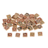 Maxbell 50pcs Assorted Wooden Square Buttons Scrapbook DIY Sewing Craft Accessories - Aladdin Shoppers