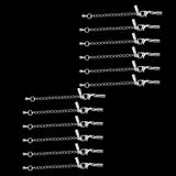 Maxbell 4x Clasp and Clip Ends Set with Extender Chain 12pcs Silve 3mm