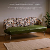 Maxbell Retro Sofa, Oil Wax Leather Single Seat, Metal Legs Single 65cm Houndstooth avocado