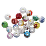 Maxbell 20Pcs Mixed Round Ceramic Porcelain Loose Spacer Beads Charms Findings 10mm - Aladdin Shoppers