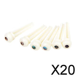 Maxbell 20x6pcs Cattle Bone Endpin with Bridge End Pin for Acoustic Guitar