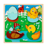 Maxbell Wood Puzzle Gifts Portable Hands on Learning Fine Motor Skills Jigsaw Puzzle Duck