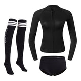 Maxbell Maxbell Womens Wetsuit Diving Suit Thermal Stockings Front Zipper for Swimming XL Size Black