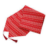 Maxbell printed Christmas linen table runner home party table cover red tablecloth