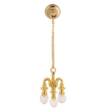 Maxbell Maxbell Dollhouse Miniature Furniture 1:12 Doll House Accessories Mini Ceiling Lamp Chandelier - Golden