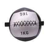 Maxbell Soft Medicine Ball PU Leather for Core Strength Cross Training Weightlifting Silver 1 KG