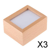Maxbell 3xWooden Photo Frame Music Box for Wedding Valentine Christmas Birthday Gift