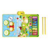 Maxbell Baby Musical Piano Mat Piano Mat & Drum Mat with 6 Instrument Sound for Kids Blue