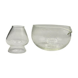 Maxbell Textured Glass Matcha Bowl with Matcha Whisk Holder Glass Tea Bowl for Gifts Light Texture