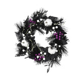 Maxbell Halloween Wreath White Pumpkin Decoration for Indoor Outdoor Farmhouse Porch